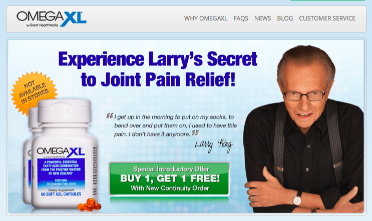 Selling health supplements online via celebrity status