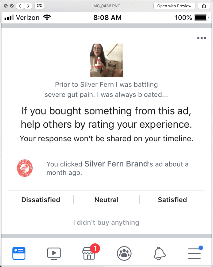 facebook ad survey